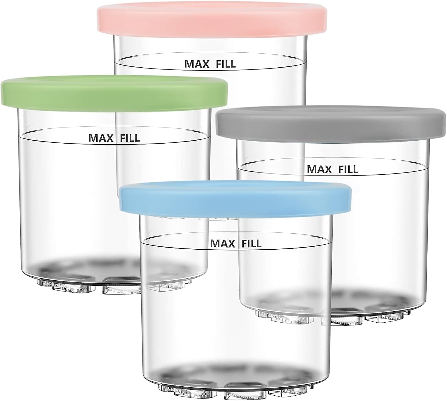 Zykza Ice Cream Pints Containers Replacement 4 Pack for