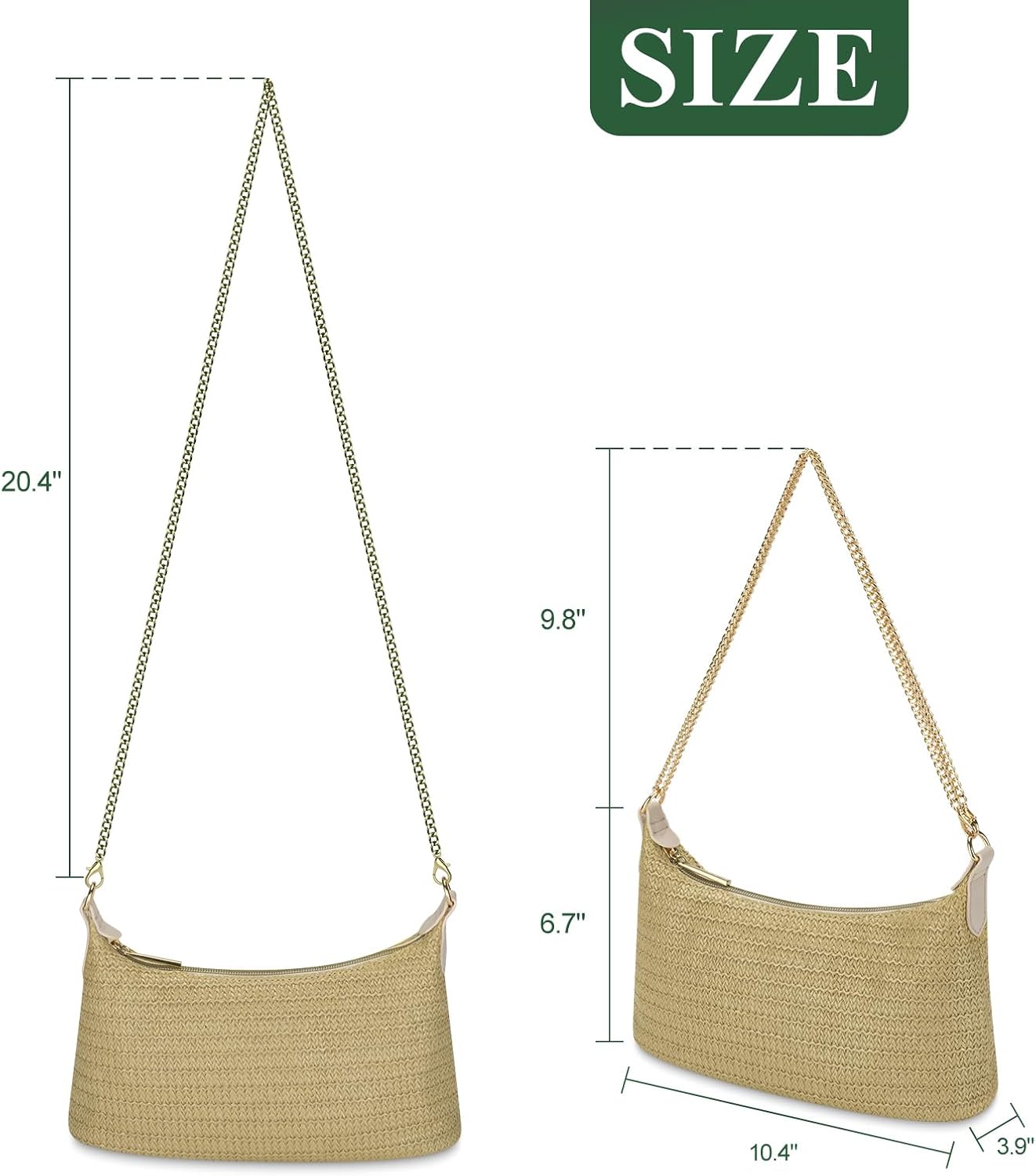 Women's Straw Beach Bag, Woven Crossbody Purse for Summer, Vacation, Pool & Travel,... - Image 4
