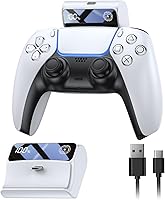 Vista 1 de FASTSNAIL [LED Display] 7400mWh Rechargeable Battery Pack for PS5 Controller, Battery Extender for PlayStation 5 DualSense Controller, Play and