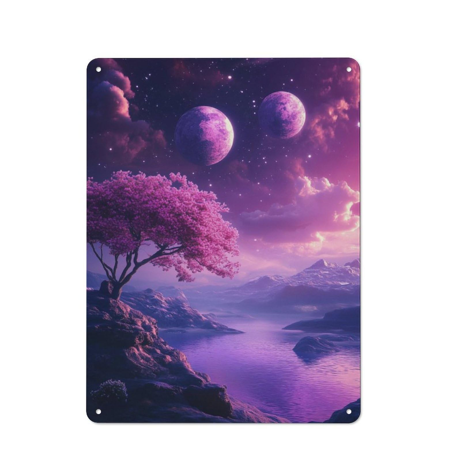 Junmoney Valley Of Galaxy Landscape Tin Wall Plaque 40X30cm With For Man Cave Or Games Room, For Updating Man Cave And Games Room After Moving