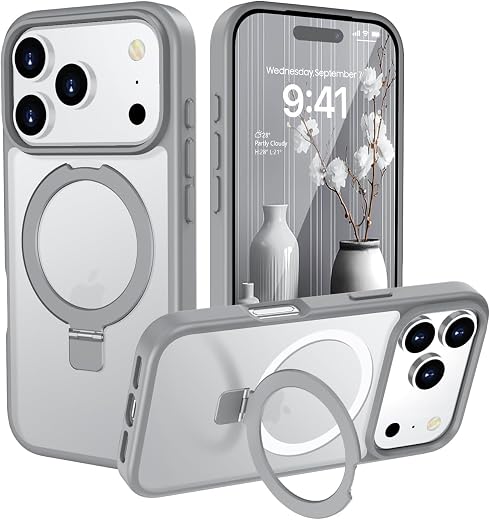 iPhone 17 Pro Max Magsafe Stand Case | Matte Design &amp; 360° Protection | Military-Grade Apple iPhone 17 Pro Max Cover | Ult...