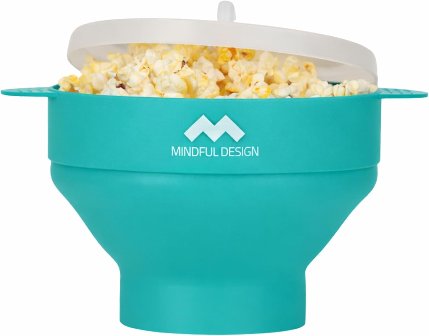The Original Mindful Design Collapsible Microwave Popcorn Popper - Silicone Bowl, BPA-Free & Dishwasher Safe (Red)