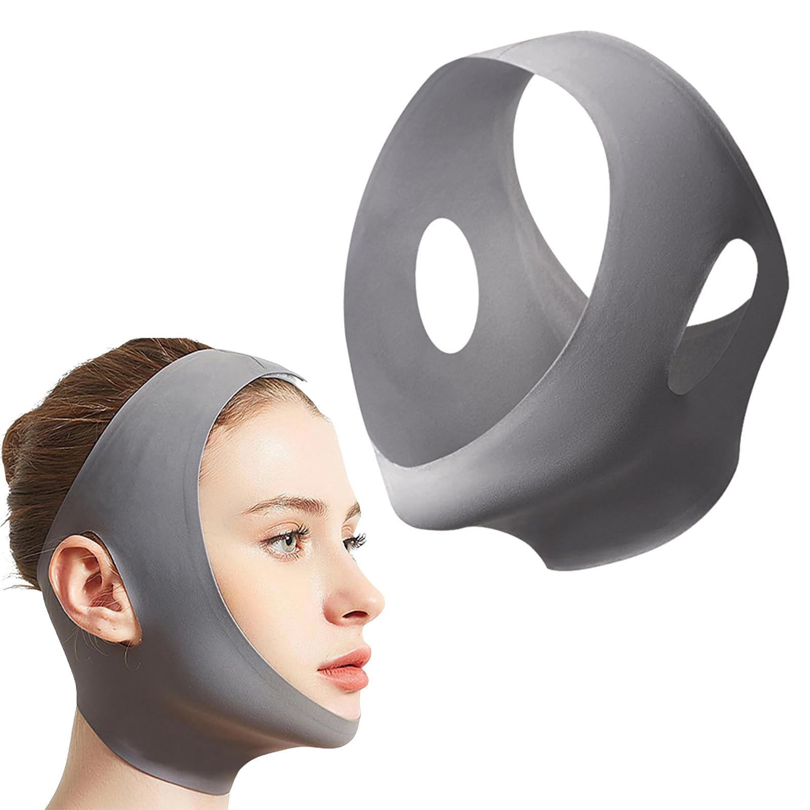 Envoltorio de Escultura Facial de Colágeno Sk-ult - Máscaras Faciales Reutilizables de Tela para Moldear la Mandíbula con Correa de Barbilla para Usar Mientras Duerme, Amigable con la Piel y — view 10