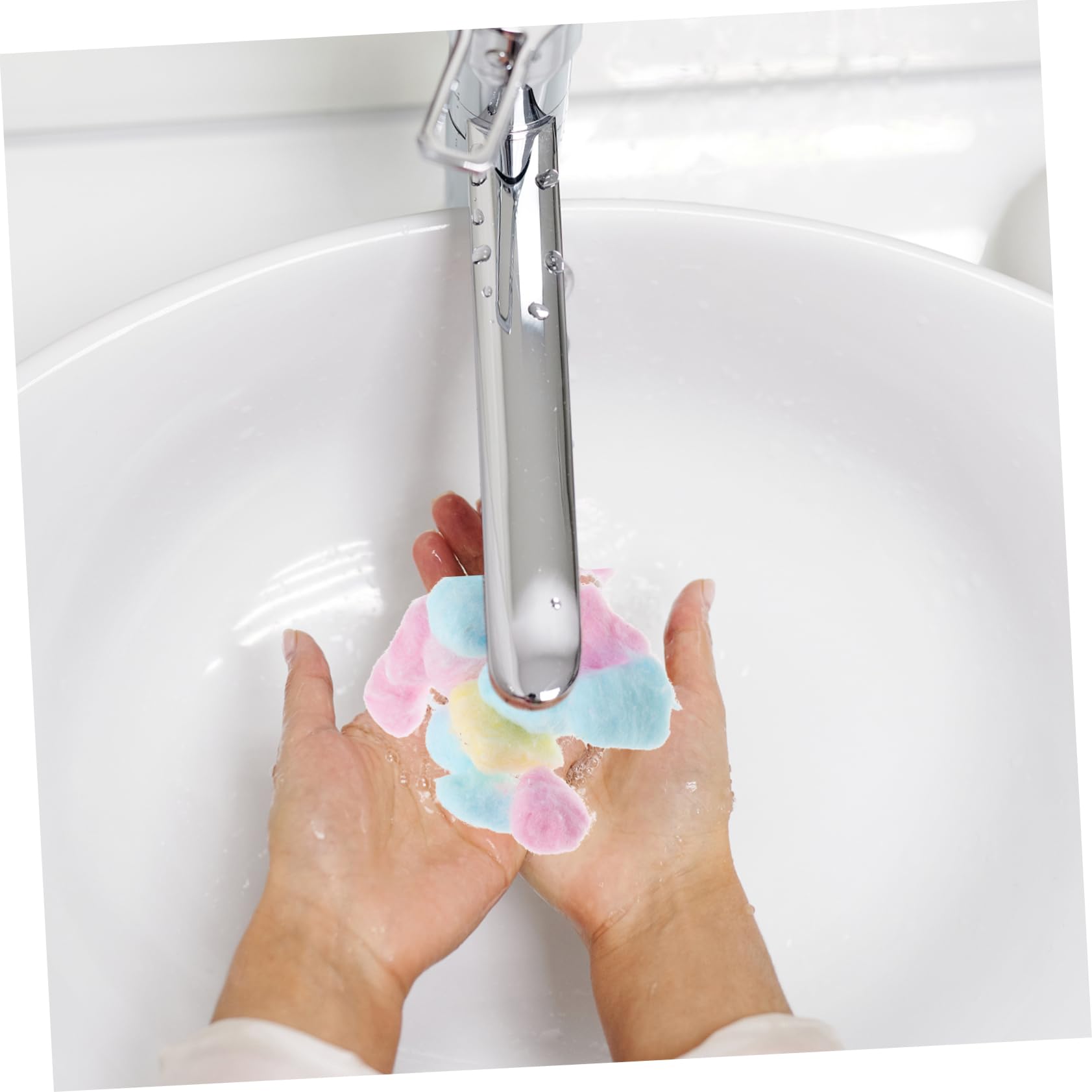 Happyyami Bunte Wattebällchen für Babys und Neugeborene Weich und Leicht 500g aus Baumwolle zur Gesichtsreinigung und Make Up Entfernen