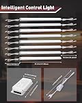 Under Éclairage de cabinet, 8pcs 30cm La forme en V peut être liée LED Bars légers pour armoire de cuisine, vitrine, étagère - 16Watt 1600Lumens, Blanc chaud (3000K) | En forme de V, prise & Joue, UK Branche,2W 200 Lumens chaque, facile d'installation,Rigid LED Strip pour armoire, elle