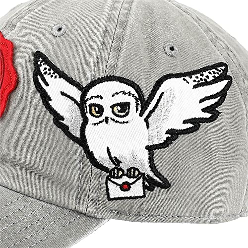 Harry Potter Hogwarts Wax Stamp Embroidery Gray Pigment Dye Cotton Twill Snapback Hat For Men #TOP4