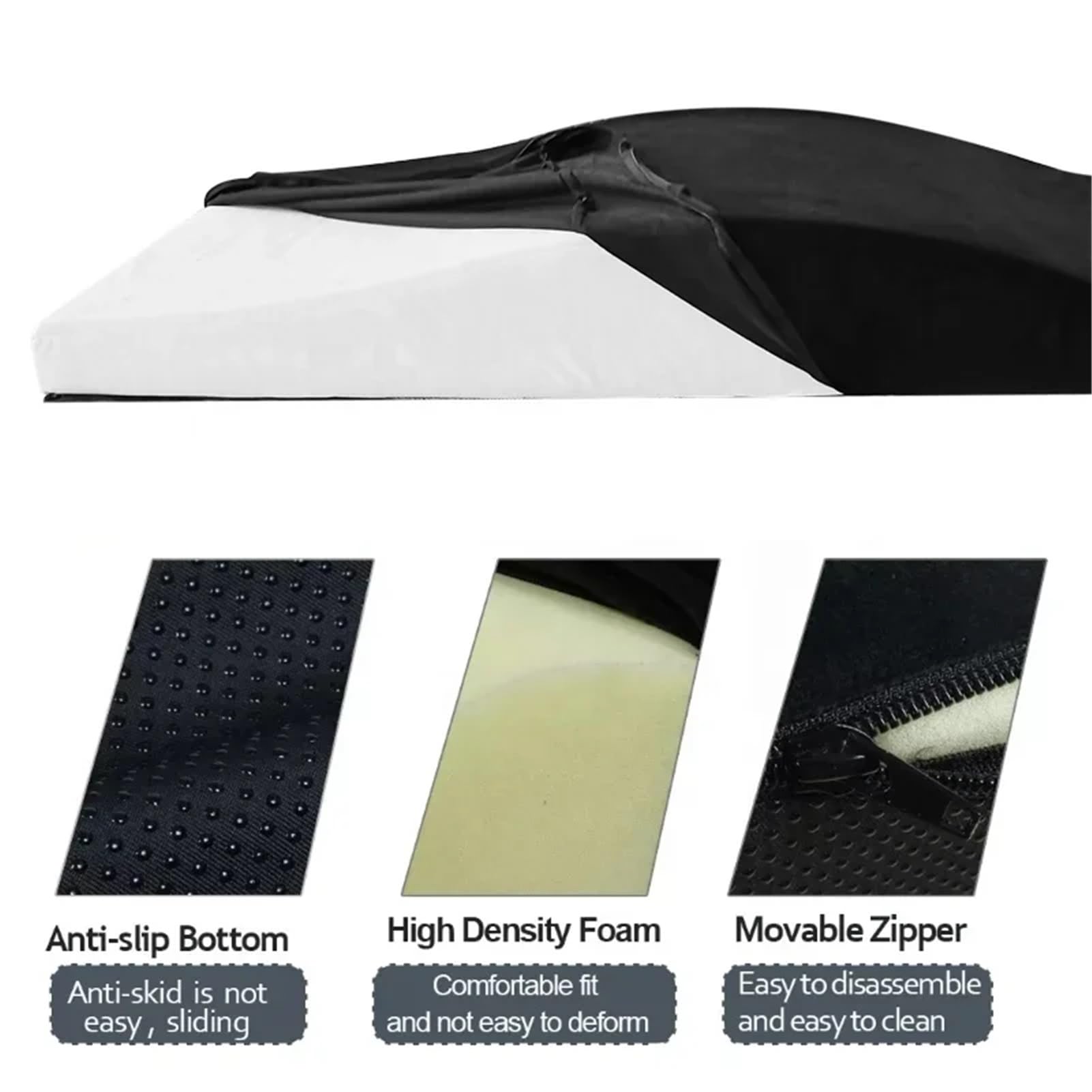 Lit cosmétique pour salon de coiffure, surmatelas en mousse à mémoire de forme, courbé pour cils, noir