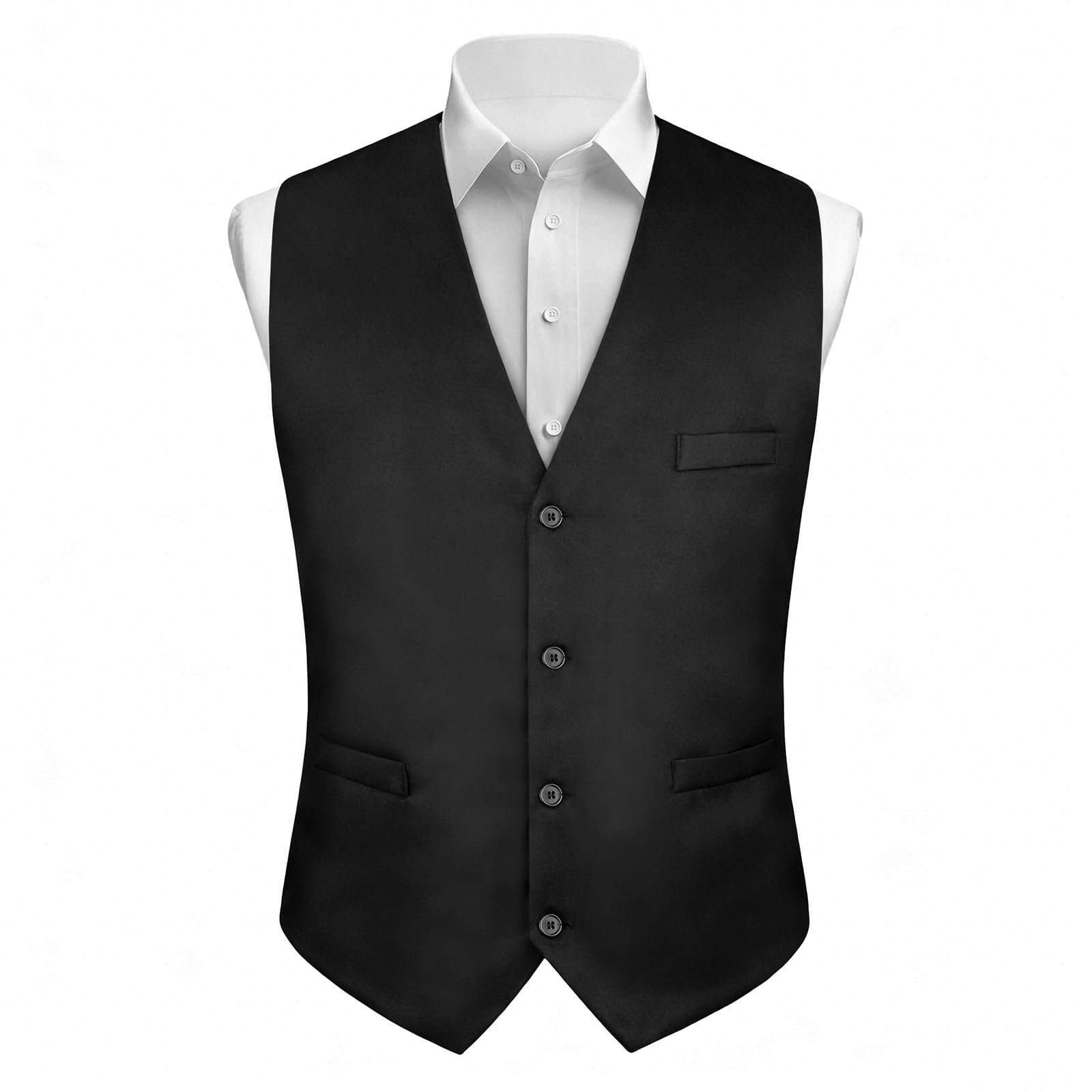 AUYAO Herren Formale Hochzeit Party Weste, V-Ausschnitt Business Weste Suit Vest, Einfarbig Westefür Formale Business Hochzeit Party Groomsmen Business-Weste