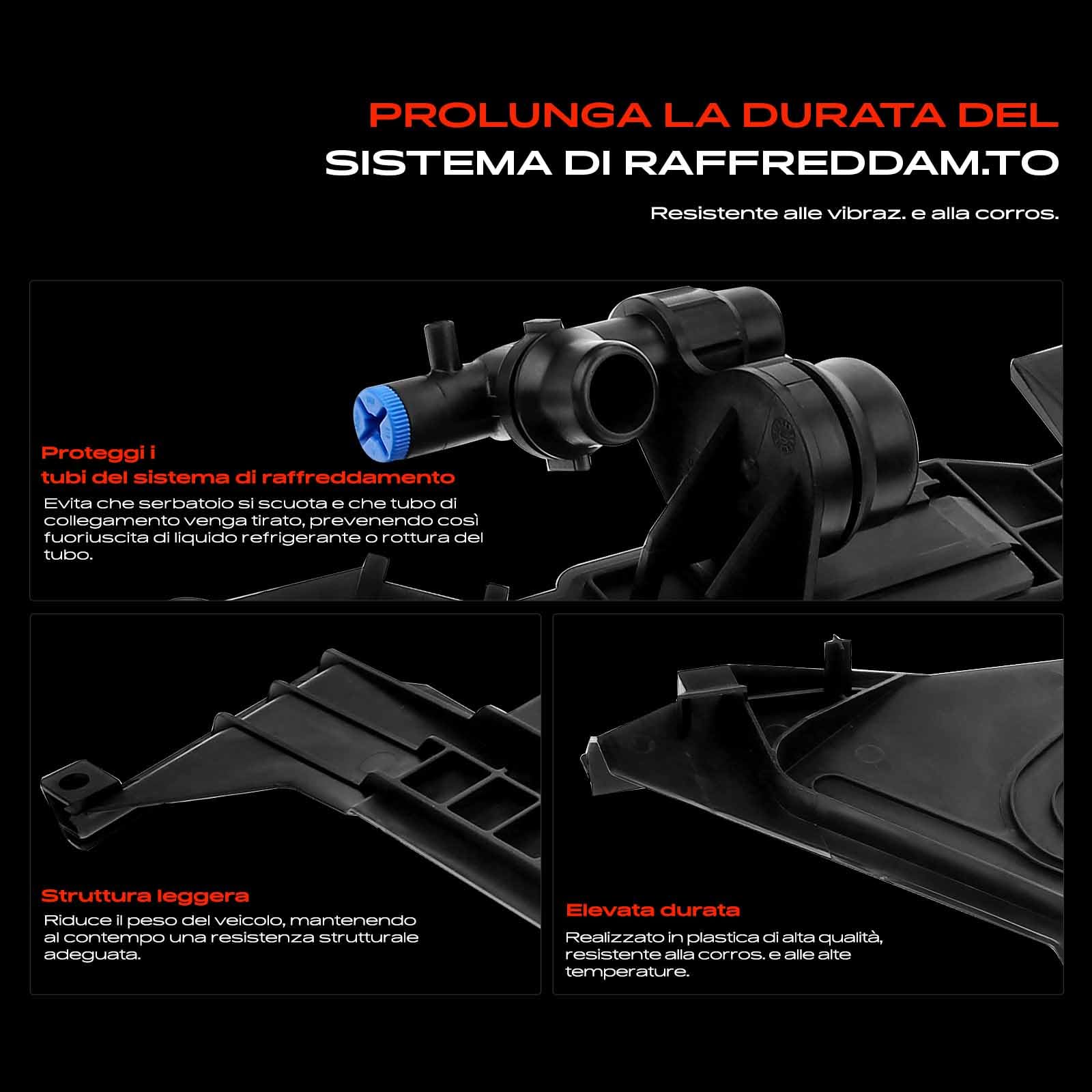 Frankberg Supporto serbatoio di compensazione liquido refrigerante Benzina Compatibile con Serie 3 Compact E46 1.8L Serie 3 E46 2.0L Serie 3 Cabriolet E46 2.2L Serie 3 E46 1.8L 17111436250