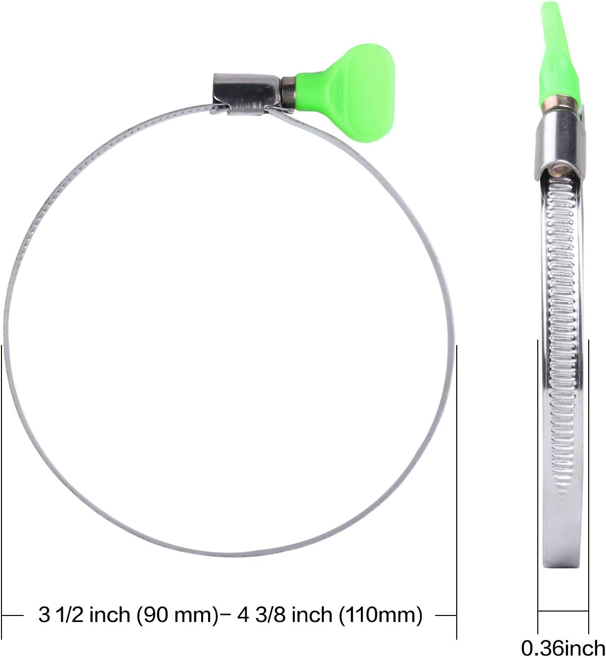 Vacuum & Dust Collector Accessories Dryer Vent Clamp Worm Gear Clamps 4