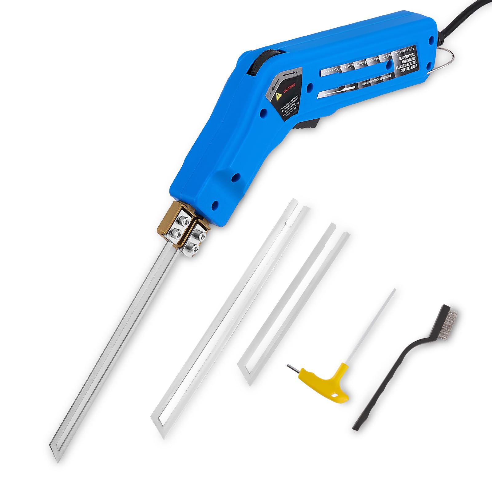300W Couteau Chaud Electrique, Couteau Thermique, (50-600℃) Température Réglable, Decoupe Polystyrene avec Lames Droites 10cm+15cm pour EPS, KT Board, EVA, PU, Corde, Tissu, Mousse