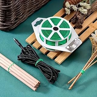 سلك ربط النباتات الخضراء مع قاطع مدمج من هوميرا، سلك معدني ملفوف بطول 30 م لدعم النباتات في الحديقة، إغلاق الأكياس، وتنظيم الكابلات، أساسيات منزلية ومكتبية