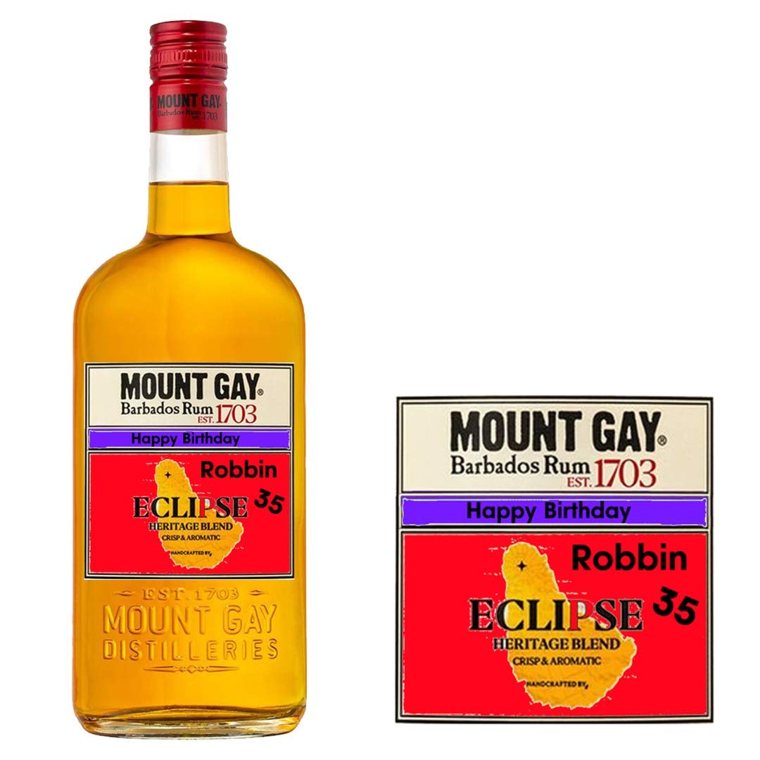 Personalised Birthday Mount Gay Rum Label for Any Occasion BL178