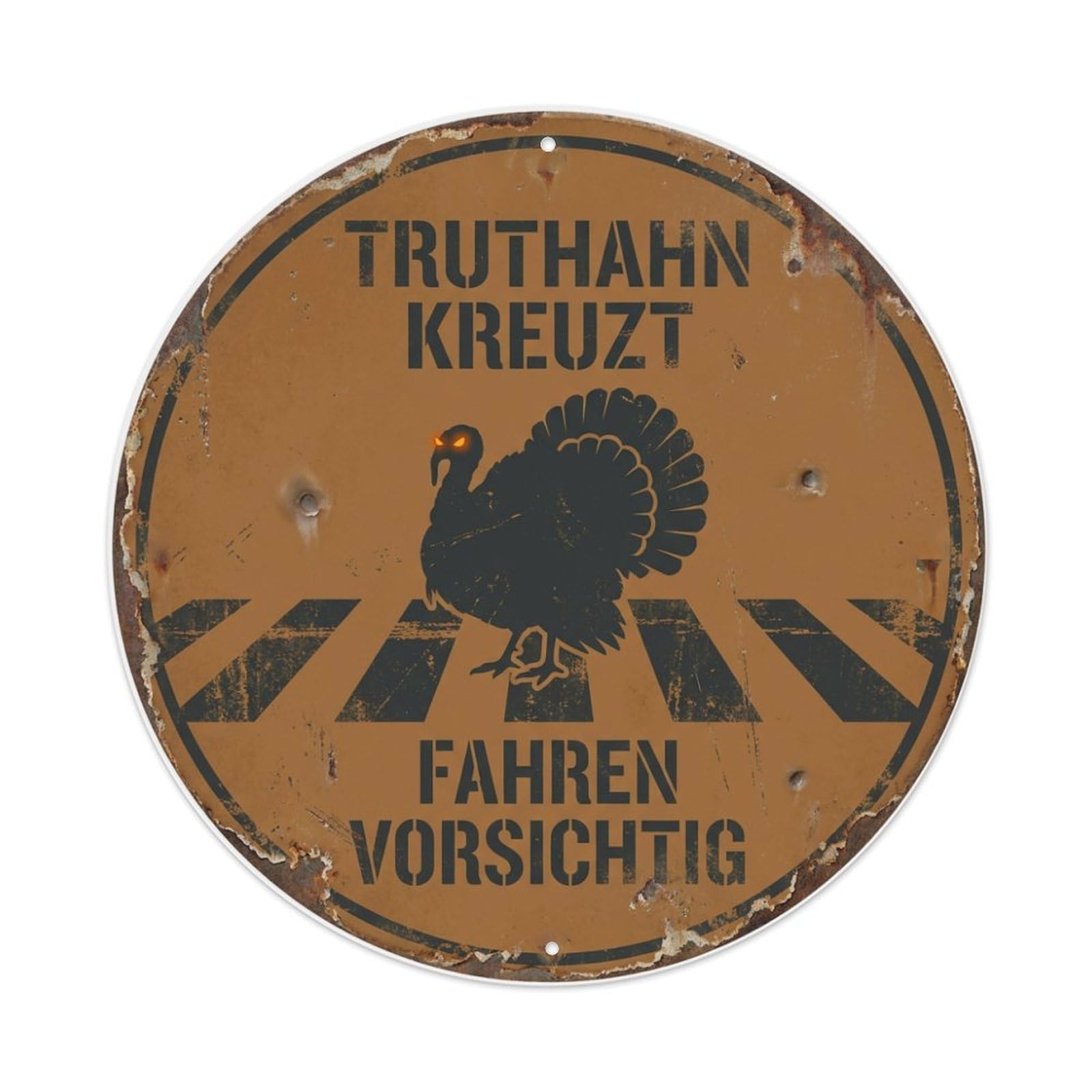 Metal Tin Sign Turkey Crossing Fahren Vorsichtig Farmhouse