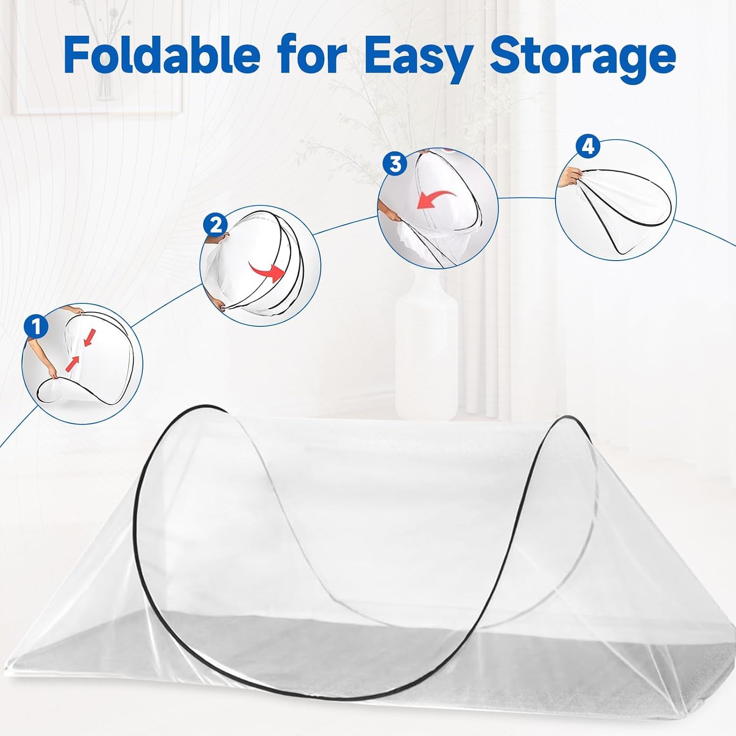 Zanzariera Pieghevole, Zanzariera da Viaggio Pop-Up Mosquito Net Portatile Ultraleggero Zanzariera Letto Singolo con Cerniera e Borsa Portaoggetti per Campeggio, Viaggio, Famiglia, Dormitorio