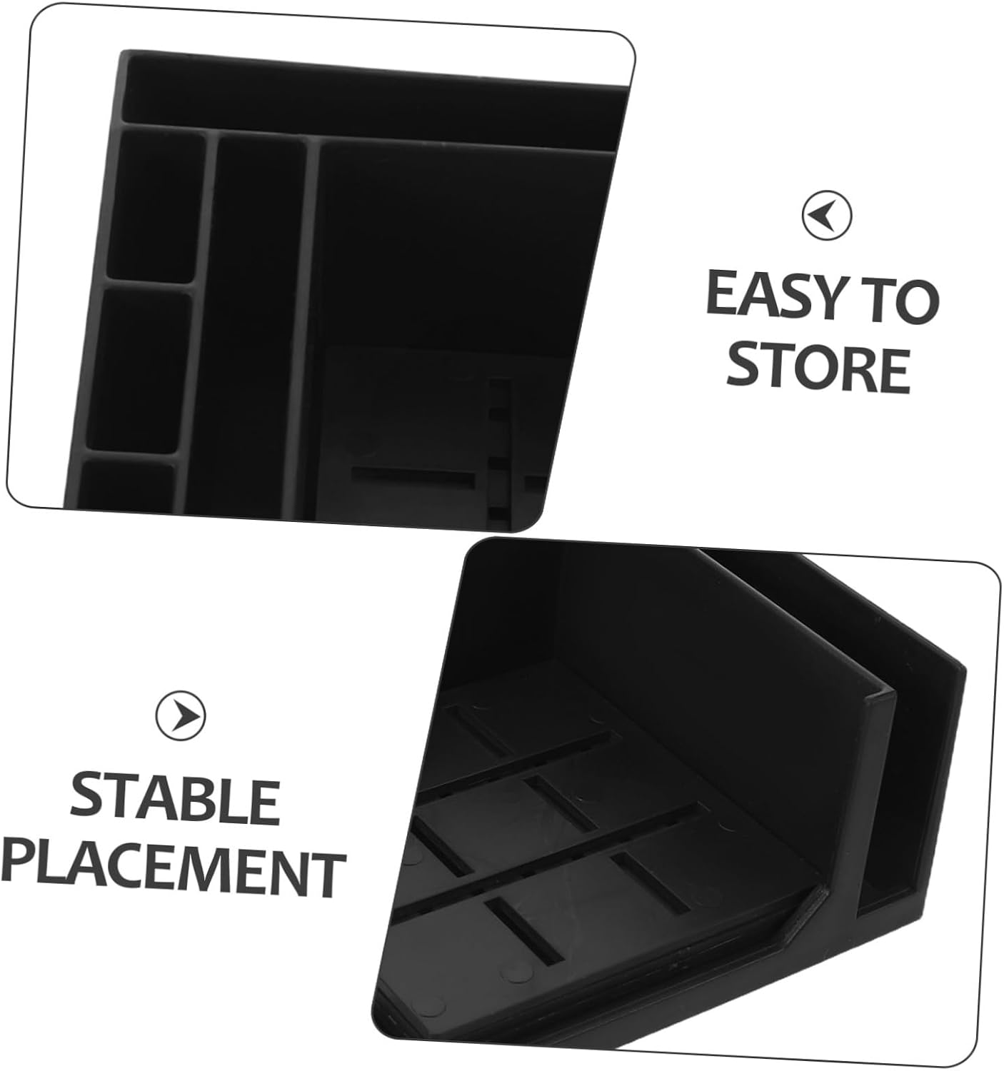 Alipis Note Holder with Template, 3x3 Inch Plastic Memo Pad Storage Box, Self-adhesive Note Dispenser for Office Desk Organization