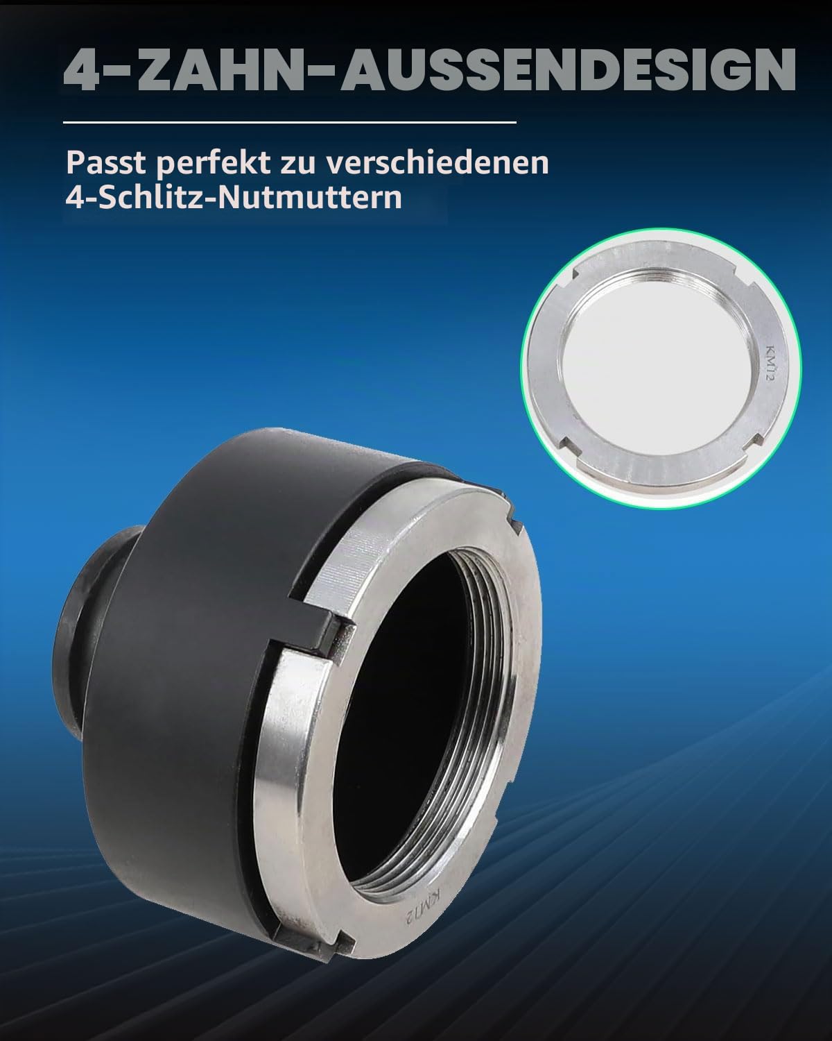 DPTOOL 13-teiliges Spindelmuttern-Steckschlüssel-Set, Kugelgelenke, Achsen-Kontermuttern zum Entfernen und Installieren, Naben-Feststell-Steckschlüssel für KM-Nutmuttern, 4 Zähne außen mit 1/2 Zoll