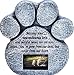 Paw Print Pet Memorial Stone - Features a Photo Frame and Sympathy Poem - Indoor Outdoor Dog or Cat for Garden Backyard Marker Grave Tombstone - Loss of Pet Gift - Loss of Dog Gift