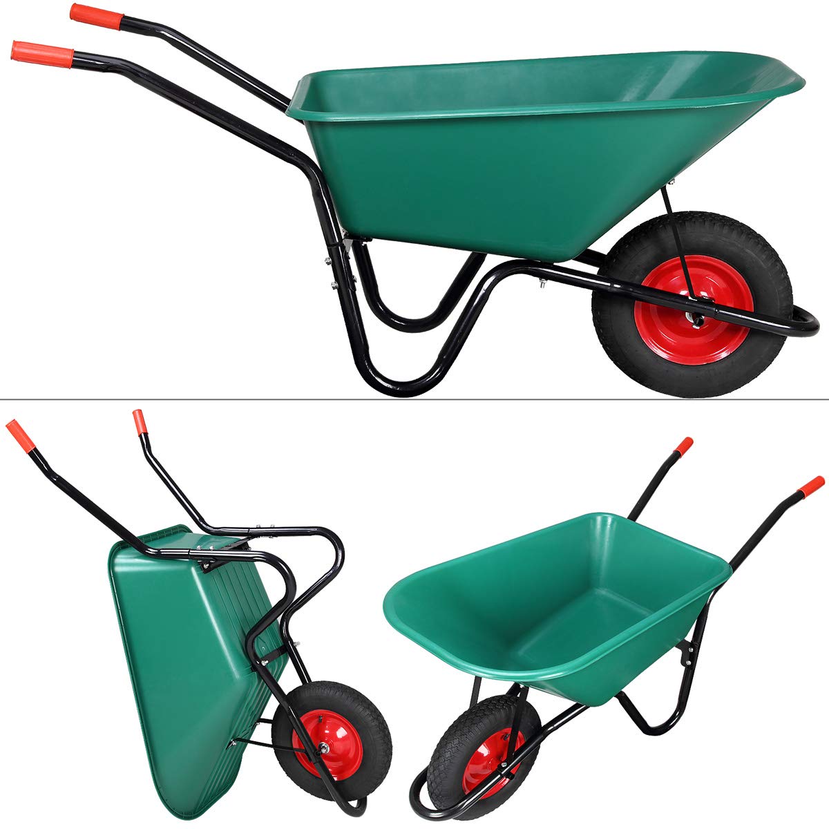 Deuba Wheelbarrow 100L Garden Wheel Barrow Heavy Duty Pneumatic Tyre