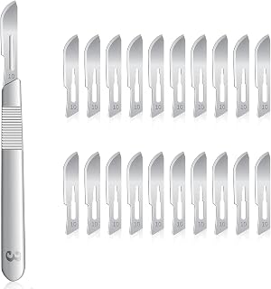 Edelstahl Skalpell Set Mit Griff Nr.3 Und 20 Klingen Nr.10–Präzisionswerkzeug Für Kosmetik,Modellbau,Lederverarbeitung Und Hobby