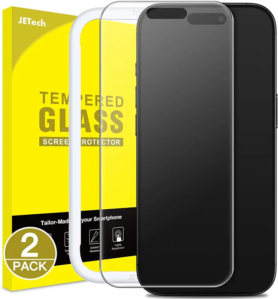 JETech Película Vidro Temperado Fosca para iPhone 17 6,3 Polegadas, Protetor de Tela Antirreflexo 9H, Antiimpressão Digital, Toque Confortável, Amigável ao Case, Pacote com 2