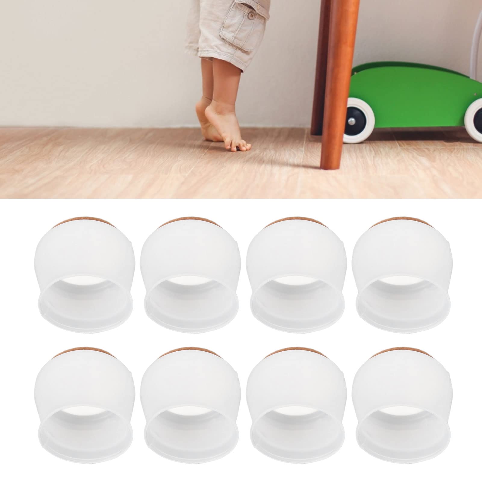 BORDSTRACT 16 pezzi di mobili in silicone in feltro spesso, antiscivolo (24 pezzi)