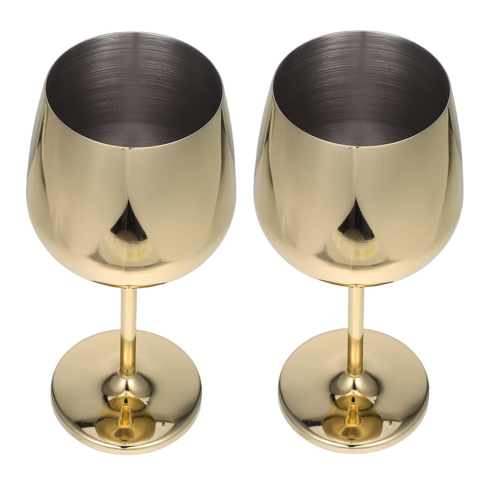 Verres à vin acier inoxydable incassables portables dorés camping