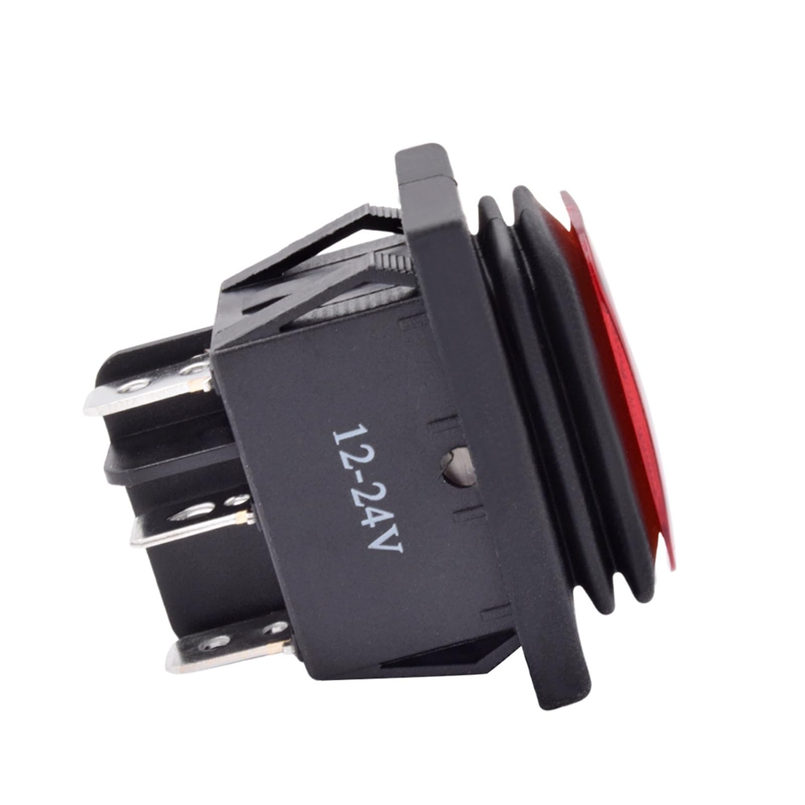 HOMEJOY 4 stuks, 4 pinnen, 2 posities, waterdicht, led, verlichte tuimelschakelaar, mini-boot, DPST AC 250 V, 16 A, 125 V, 20 A, rood