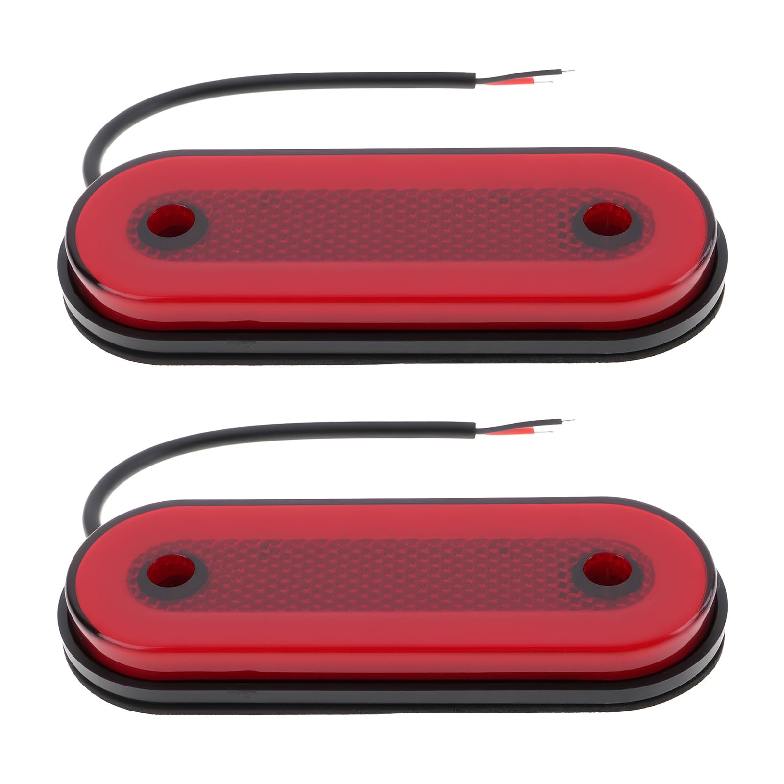 ECSiNG 2 x owalne światło obrysowe z tyłu samochodu, 12 V-24 V, 20 diod LED, czerwone do przyczepy ciężarowej