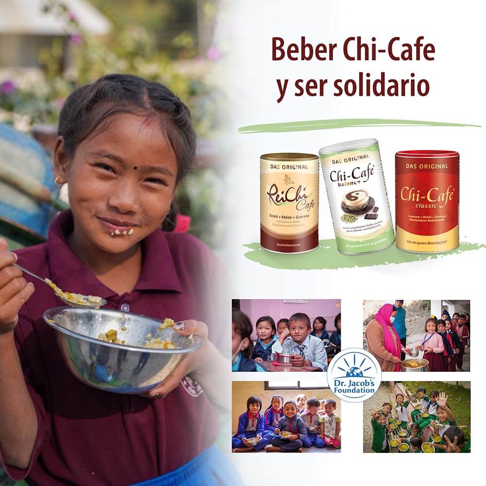 Dr. Jacob´s Café Soluble Reichi Vegano con Seta Reishi, Extracto de Guaraná y Ginseng Enriquecido con Magnesio y Vitamina B12 I Café Energizante Sin Glúten Lactosa ni Soja I Lata 400 g I 80 tazas