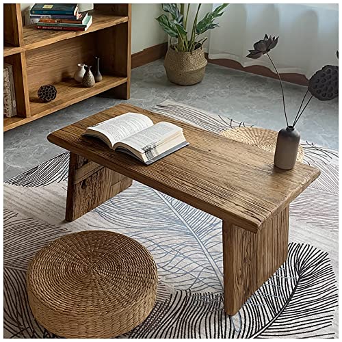 Table basse vintage de cérémonie du thé en bois noble marron 120cm