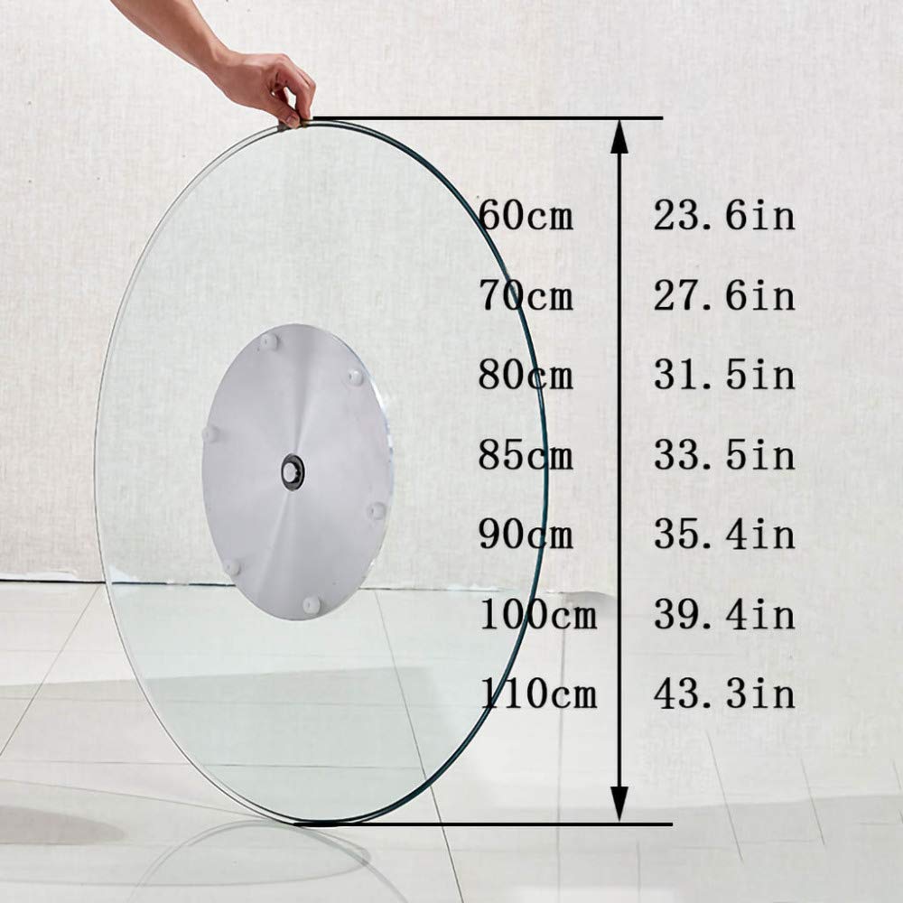 LUNEZY Plateau tournant en Verre Transparent, Plateau Rotatif en Verre trempé, Plateau tournant Multi-Taille à 360 degrés, Portant 300 kg, Bord de sécurité silencieux/transparent/100 cm