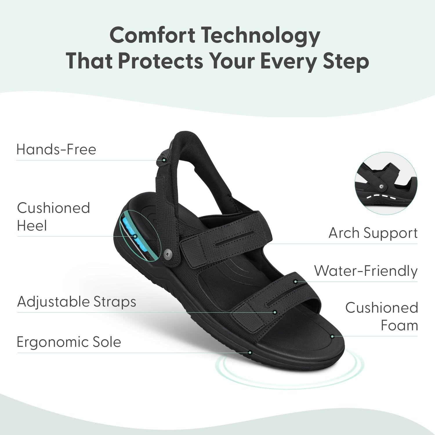 Orthofeet Neptune Orthopädischer Herren Slip-On Sandalen