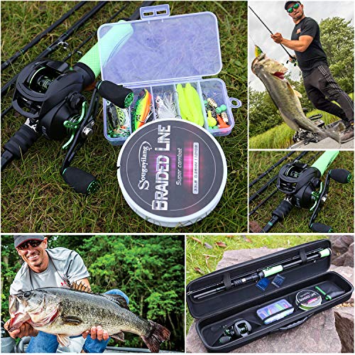 Foto von Sougayilang Fishing Rod Reel Combos Portable 4 Pc Travel Fishing Pole Fishing Reel -2.1M/6.89FT Casting Rod Right Handed Reel with Case