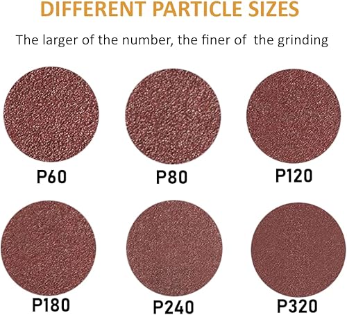 Miniatura 2 de Kit de papel de lija de 60 piezas para mini lijadora de 3.5 x 1 pulgada con mango de lijadora, mini papel de arena, grano surtido de 60, 80, 120,