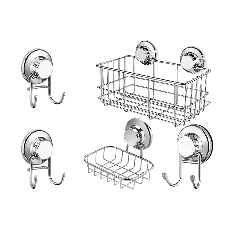 SANNO Double Suction Hooks Suction Cups Shower Caddy Soap Dish Suction Hooks Combo