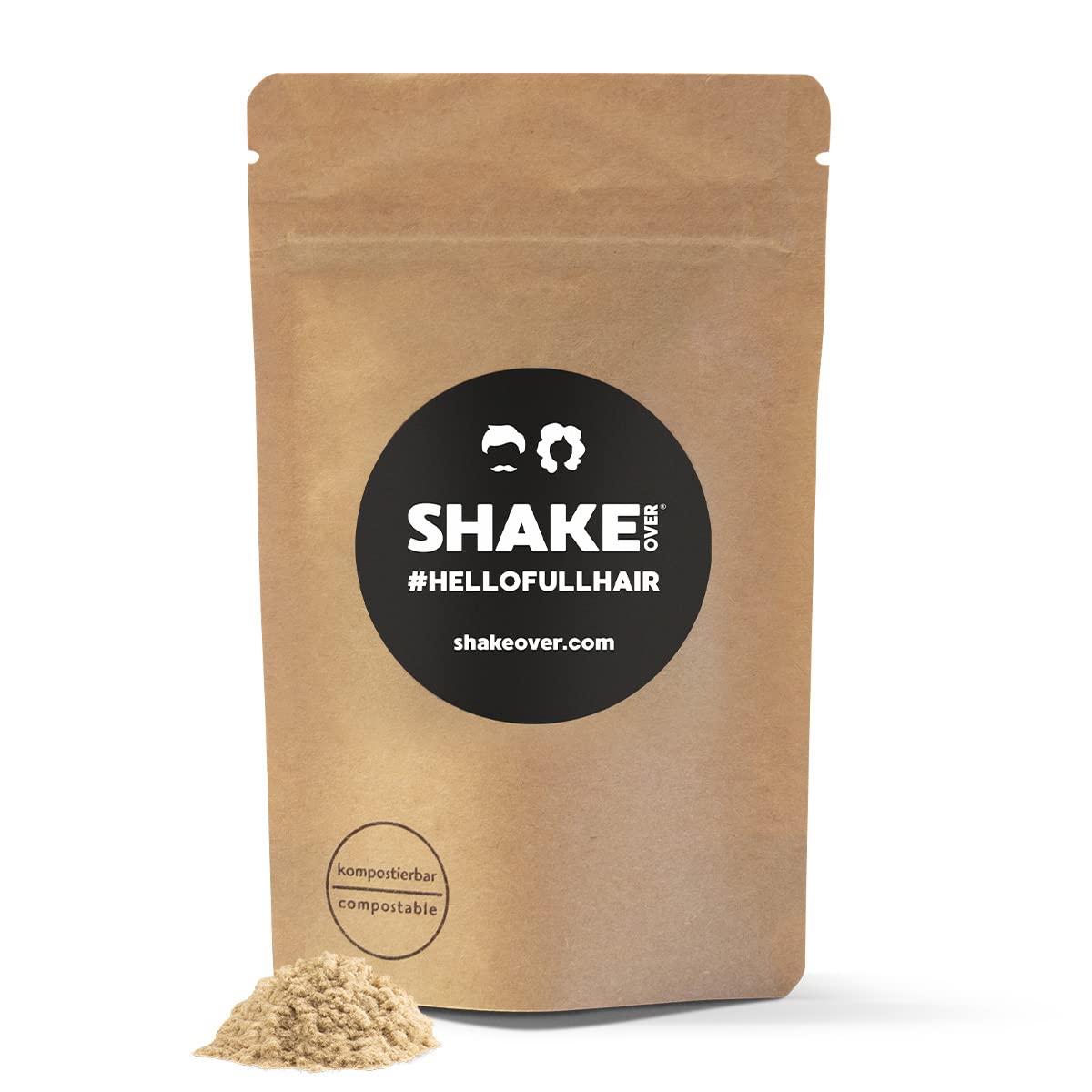 SHAKE OVER Veganes Streuhaar zur Haarverdichtung, mit Zink angereicherte Fasern, hochwertiges Schütthaar, Made in Europe (30 g (Refill), LIGHT BLONDE)