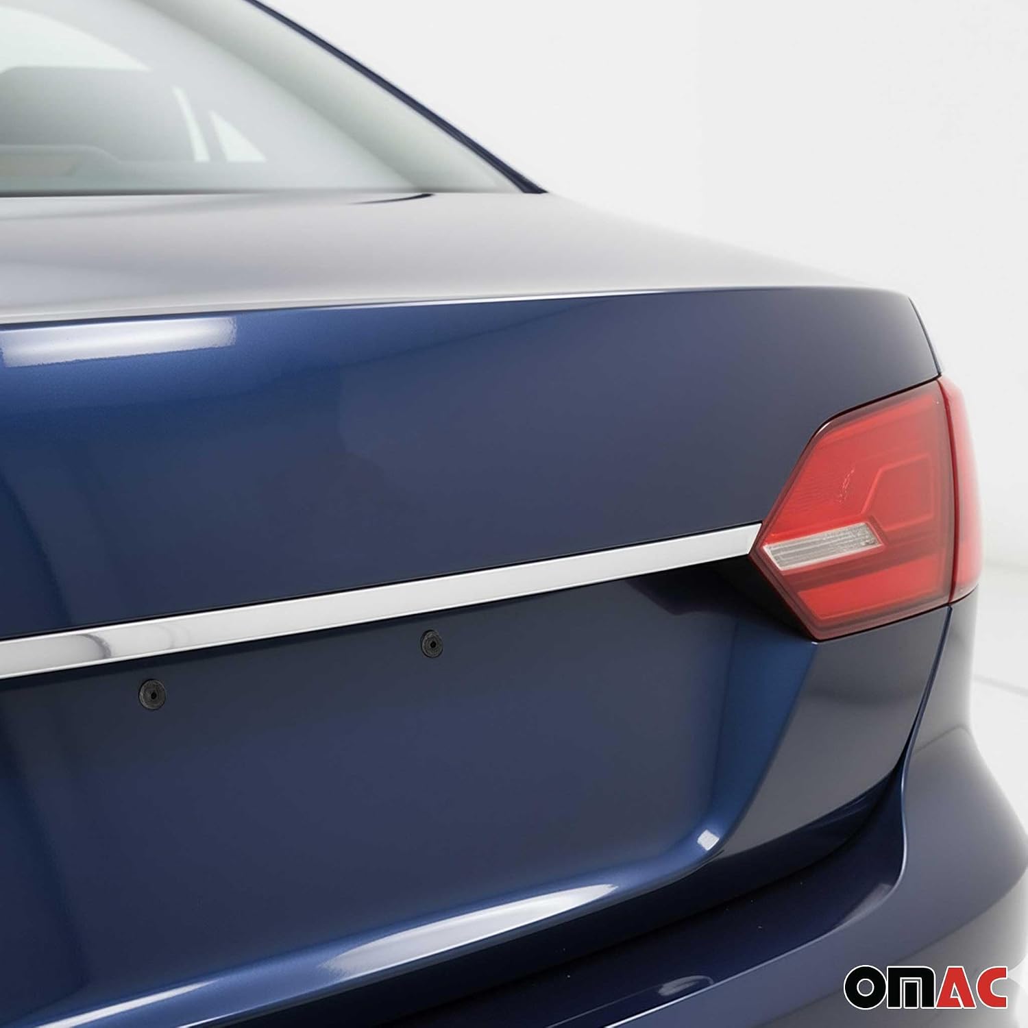 OMAC Rear Trunk Tailgate Door Handle Cover for VW Jetta A6 2011-2018 Steel Silver 1 Pc