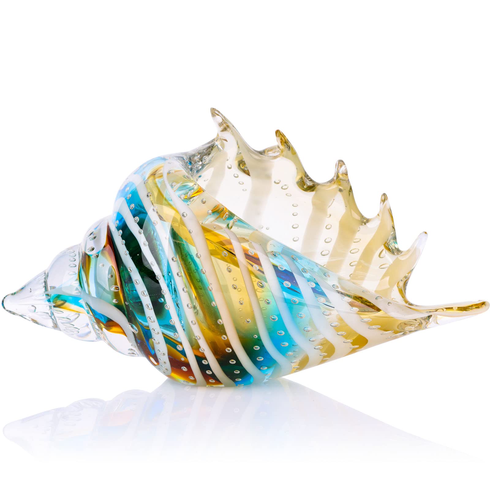 ガラス工芸　巻き貝の置物 Amazon.co.jp: 手吹きガラス 巻貝 置物 コレクターズクリスタルガラス