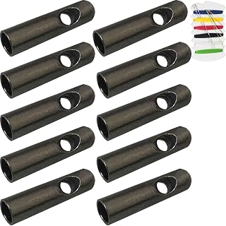 10PCS Umbrella Repair Heads Round Head Metal with Needle and Thread Umbrella Tail Replacement Beads Umbrella Bone Cap Cap Long Umbrella Tail Beads for Folding Umbrellas Golf Umbrella Repairs