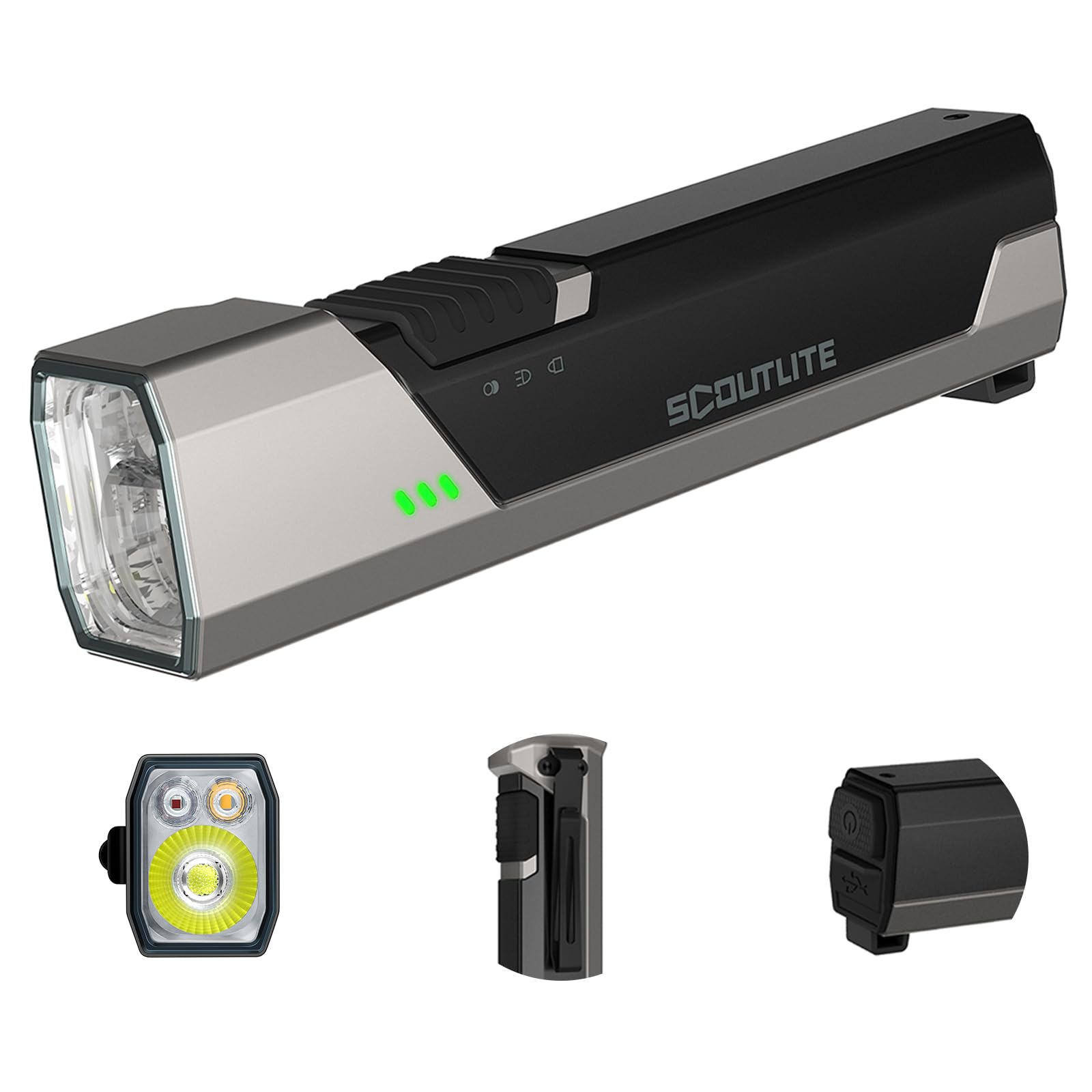 SCOUTLITE Vario MAX 3000 Lumens Tactical EDC Flat Flashlight