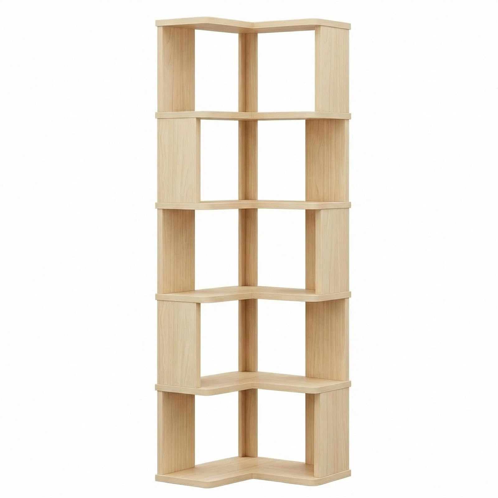 Librería, Estantería de 6 Niveles, Estante en Forma de L Mueble Almacenaje, Libreria Estanteria para Salón Oficina Estudio
