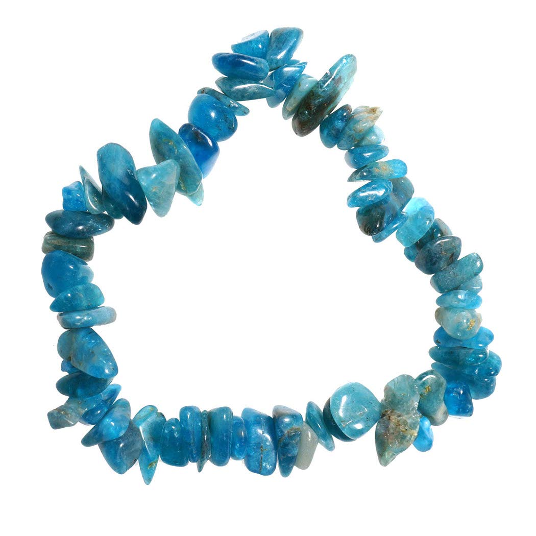 Bracelet En Apatite Bleue Naturelle - Bijou Énergétique Fait Main - Mixte Homme/Femme - Pierre De Lithothérapie