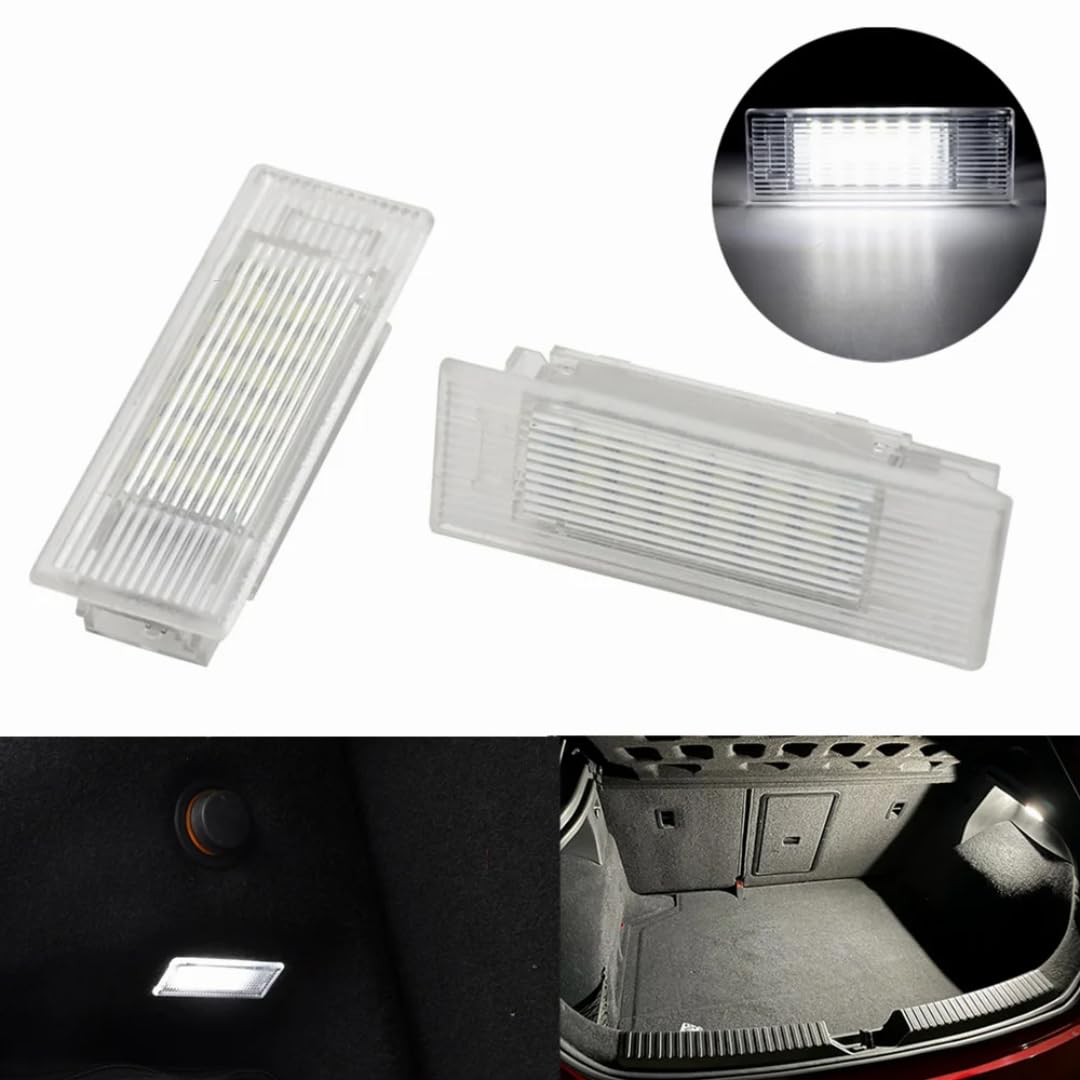 Oświetlenie Bagażnika dla BMW F20 F21 F30 F31 F32 F15 X1 X4 X5 X6 1/2/3/5/7 Series, 2 szt. lampek oświetlenia przestrzeni na nogi w bagażniku samochodu