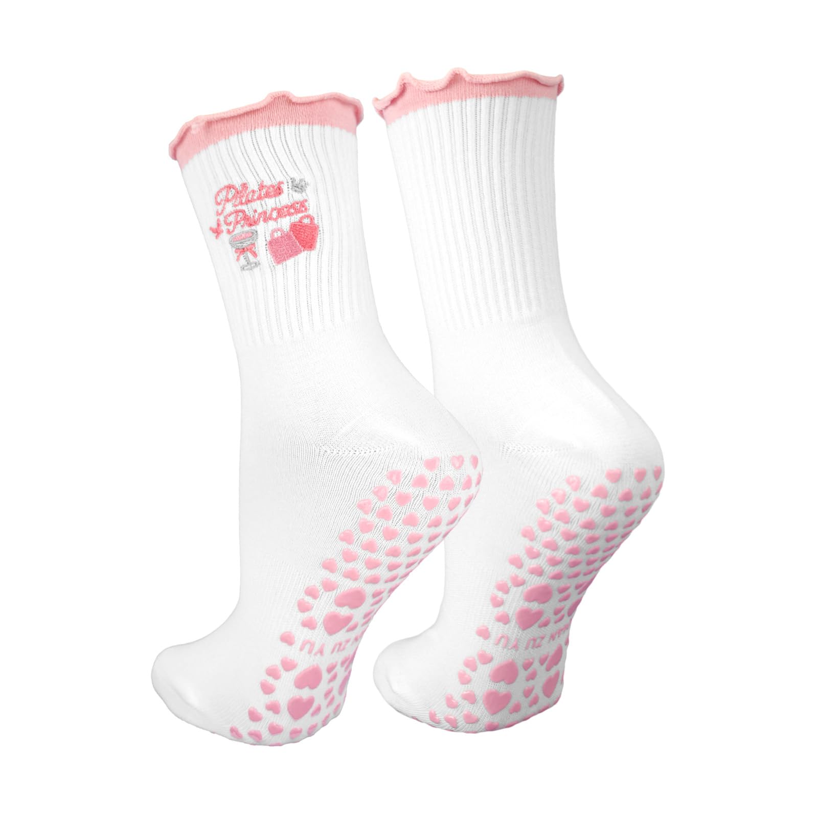 Zidoley Pilates Socken, Baumwolle Stoppersocken Damen, Yoga Socks, Rutschfeste Socken, abs Anti Rutsch Reformer Pilates Sock, mit Noppen, Yogasocken Stopper, Grip/Grippy Socks