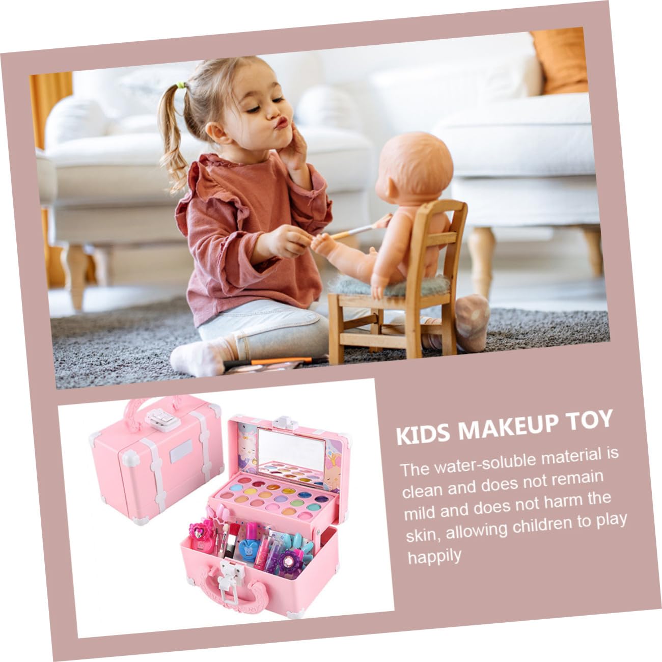 Kosmetikspielzeug für Kinder Rosa Abs Simulations Satz Mädchen