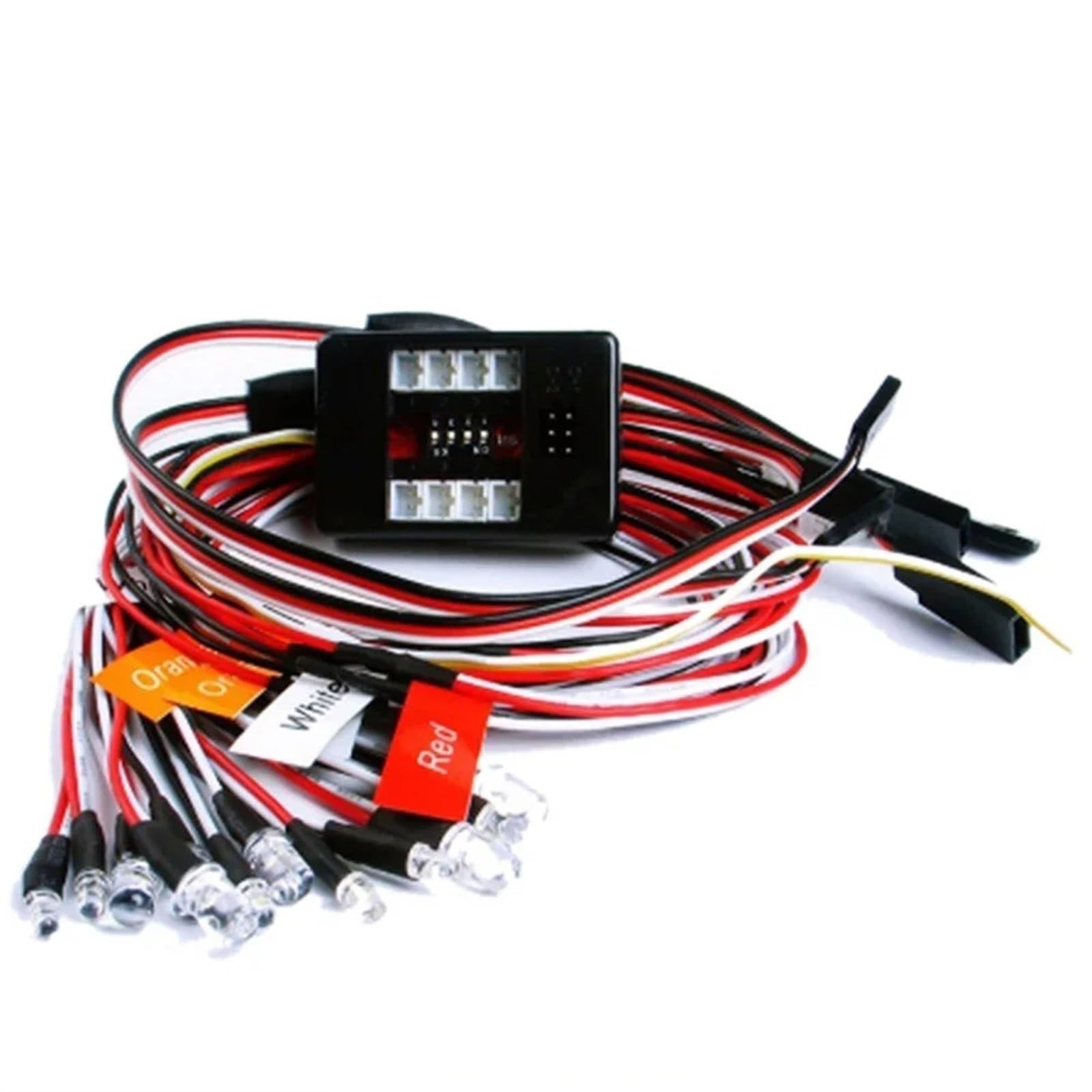 1/10 RC Control Remoto Coche Camión Kit De Luz 12 Sistema Lámpara Cabeza Intermitente Reparación Modificar Accesorios Piezas Mejora Componentes Mejora RC