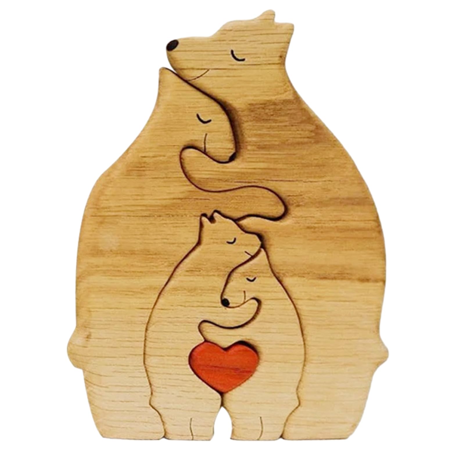 Nchdewui Decoración de escultura de madera, arte de madera, decoración de escultura de madera, esculturas de oso de madera, adorno de escritorio, decoración de mesa para el hogar, regalo para la