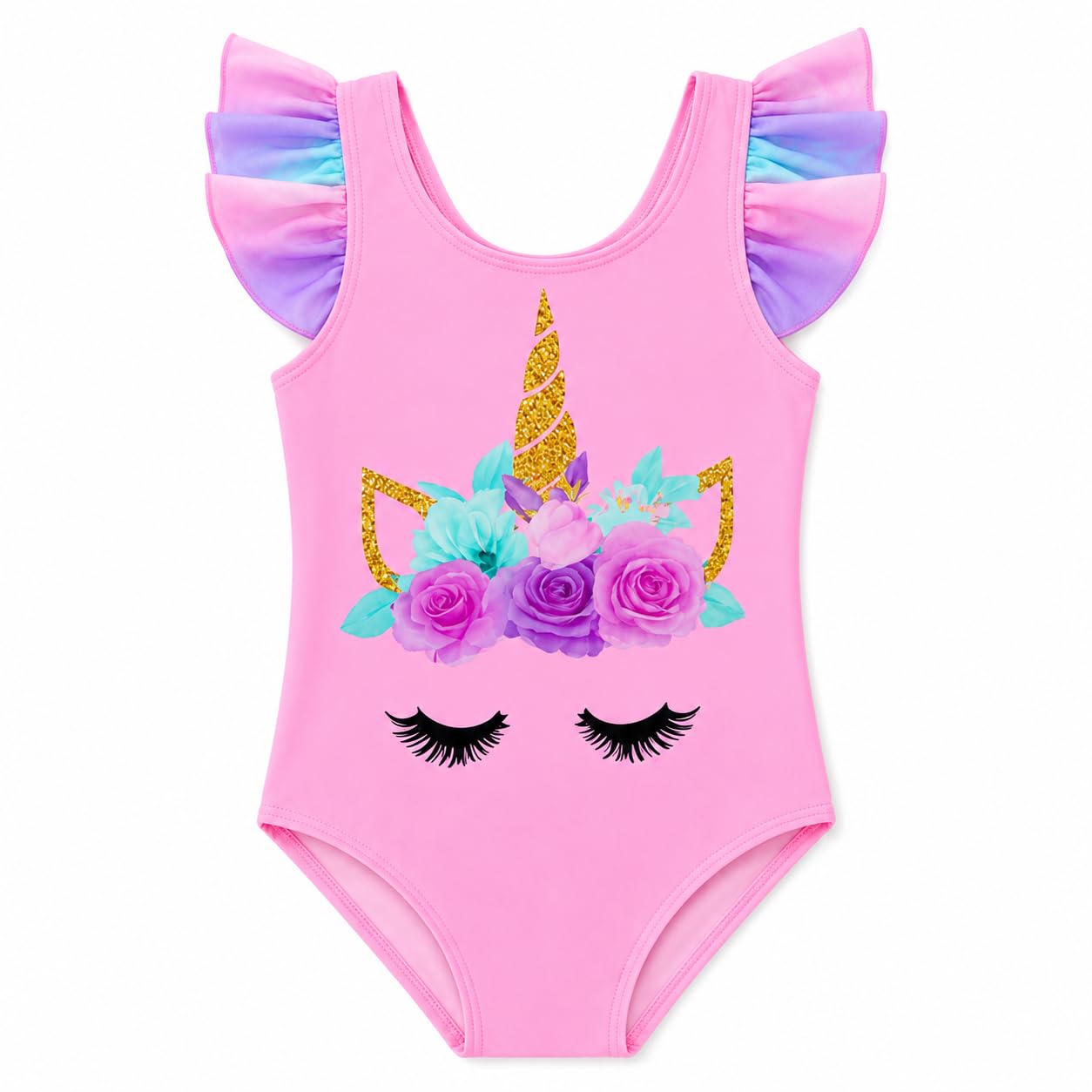 Bañador de Una Pieza para Niña – Traje de Baño con Estampado de Unicornio para Piscina o Playa – Ideal para Verano y Natación – Tallas 3 a 12 Años – Disponible en Rosa, Blanco y Azul