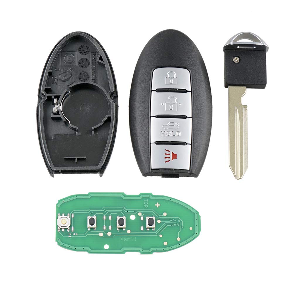 Key Fob Keyless Entry Remote Fits Nissan Altima Maxima 350Z Armada Quest Sentra/Infiniti EX35 FX35 FX45 G35 I35 Q45 QX56 (KBRASTU15), Set Of 2
